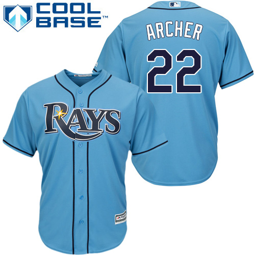 Rays #22 Chris Archer Light Blue Cool Base Stitched Youth MLB Jersey